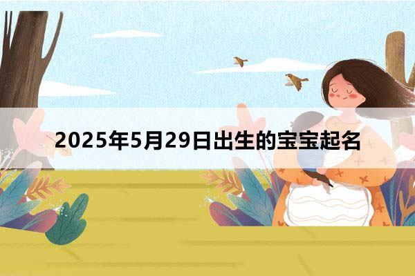2025年5月29日出生的寶寶按八字起名，五行缺什么